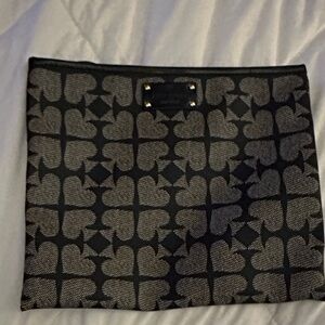 Kate’s Black and Gray Spade Patterned Clutch for IPads